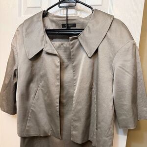 Ann Taylor Gray Career Skirt Suit Set Size 8